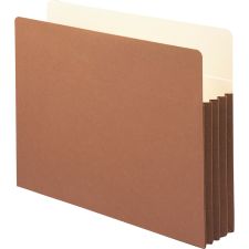 Smead Easy-Access Top-Tab Tyvek File Pockets, Letter Size, 3 1/2" Expansion, 30% Recycled, Redrope, Box Of 10