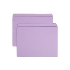 Smead File Folders, Letter Size, Straight Cut, Lavender, Box Of 100
