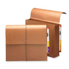 Smead Red Rope End-Tab Wallets, Letter Size, 5 1/4" Expansion, 30% Recycled, Redrope, Pack Of 10