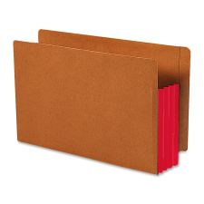 Smead Redrope End-Tab File Pockets With Gussets, Legal Size, 3 1/2" Expansion, 30% Recycled, Red Gusset, Box Of 10