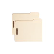 Smead Top-Tab Fastener Folders With Tab, Letter Size, 2/5 Cut, Manila, Box Of 50
