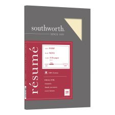 Southworth 100% Cotton Rsum Paper, 8 1/2" x 11", 24 Lb, 100% Recycled, Ivory, Pack Of 100