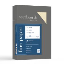 Southworth 25% Cotton Linen Business Paper, Ivory, Letter (8.5" x 11"), 500 Sheets Per Ream, 24 Lb, 94 Brightness