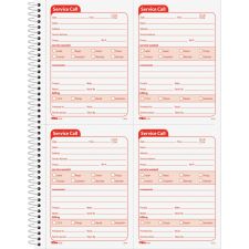 TOPS Service Call 2-part Spiral Message Slip Book - 200 Sheet(s) - Spiral Bound - 2 Part - Carbonless Copy - 4100