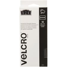VELCRO Brand Extreme Self Stick Fastener Strips, 1" x 4", Gray, Box Of 10 Strips