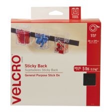 VELCRO Brand STICKY BACK Tape Roll, 3/4" x 30', Black