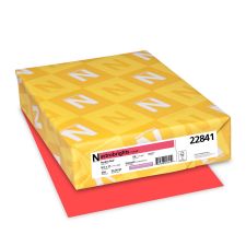 Wausau Astrobrights Multi-Use Card Stock, Rocket Red, Letter (8.5" x 11"), 65 Lb, Pack Of 250