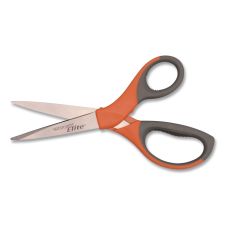 Westcott Elite Series Stainless Steel Shears, 8" Long, 3.5" Cut Length, Straight Orange Handle