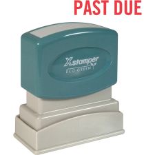 Xstamper One-Color Title Stamp, Pre-Inked, "Past Due", Red