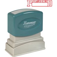 Xstamper One-Color Title Stamp, Pre-Inked, "Posted", Red, Box