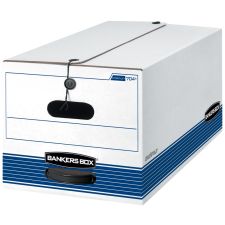 Bankers Box Stor/File FastFold Medium-Duty Storage Boxes, Letter Size, 24D x 12" x 10", White/Blue, Case Of 12 - 00704
