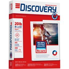 Discovery Punched Premium Selection Multi-Use Printer & Copy Paper, Ultra White, Letter (8.5" x 11"), 2500 Sheets Per Case, 20 Lb, 97 Brightness