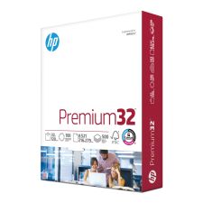 HP Papers Premium32, 100 Bright, 32 lb Bond Weight, 8.5 x 11, Ultra White, 500/Ream