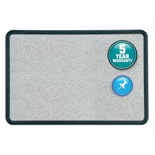 Quartet Contour Granite Colored Cork Board, 24" x 36", Plastic Frame With Black Finish