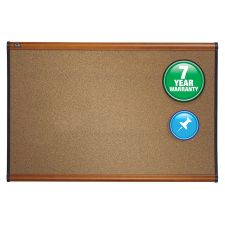 Quartet Prestige Cork Bulletin Board, 72" x 48", Wood Frame With Cherry Finish