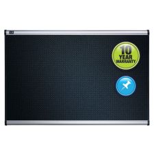 Quartet Prestige Select Black Embossed Foam Bulletin Board, 24" x 36", Aluminum Frame With Silver Finish