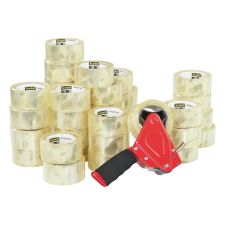 Scotch Commercial Grade Shipping Packing Tape, 36 Tape Rolls with 1 Dispenser, 1-7/8 in x 54.6 yd, 3" Core, Designed - 3750CS