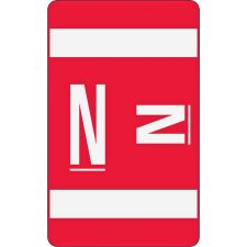 Smead ACCS Alphaz Permanent Color-Coded Label Refill Pack, N, Red, Pack Of 100