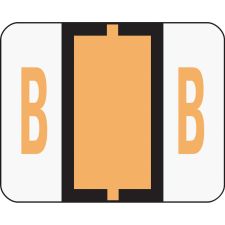 Smead BCCR Bar-Style Permanent Alphabetical Labels, B, Light Orange, Roll Of 500