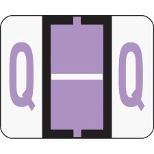 Smead BCCR Bar-Style Permanent Alphabetical Labels, Q, Lavender, Roll Of 500
