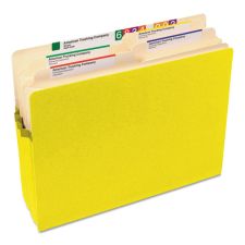 Smead Color File Pockets, Letter Size, 5 1/4" Expansion, 9 1/2" x 11 3/4", Yellow