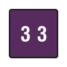 Smead DCC and DCCRN Color-Coded Numeric Labels, SMD67423, "Number", 1 1/2"W x 1 1/2"L, Purple, 250 Per Roll