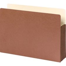 Smead Easy-Access Top-Tab Tyvek File Pockets, Legal Size, 3 1/2" Expansion, 30% Recycled, Redrope, Box Of 10