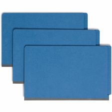 Smead End-Tab Classification Folders, 2" Expansion, 2 Dividers, 8 1/2" x 14", Legal, 50% Recycled, Dark Blue, Box of 10