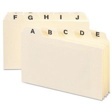 Smead Manila Card Guides, 1/5-Cut Top Tab, A to Z, 4 x 6, Manila, 25/Set