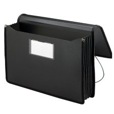 Smead Poly Premium Wallet, 5 1/4 Expansion, Legal Size, 16 1/2" x 10 1/4", Black