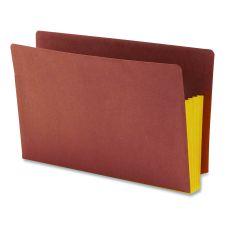 Smead Redrope Drop-Front End Tab File Pockets, Fully Lined 6.5" High Gussets, 3.5" Expansion, Legal Size, Redrope/Yellow, 10/Box