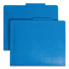 Smead Six-Section Poly Classification Folders, 2" Expansion, 2 Dividers, 6 Fasteners, Letter Size, Blue Exterior, 10/Box
