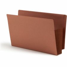 Smead TUFF Pocket File Pockets, End-Tab, Legal Size, 7" Expansion, 30% Recycled, Red, Box Of 5