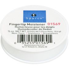 Sparco 3/8 Oz. Greaseless Fingertip Moistener - Odorless, Stainingless, Non-slip, Greaseless - 0.37 oz - White