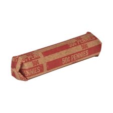 Sparco Flat Coin Wrappers - 1000 Wraps Total $0.50 in 50 Coins of 1 Denomination - 60 lb Paper Weight - Kraft - Red