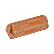 Sparco Flat Coin Wrappers - 1000 Wraps Total $10 in 40 Coins of 25 Denomination - 60 lb Paper Weight - Kraft - Orange