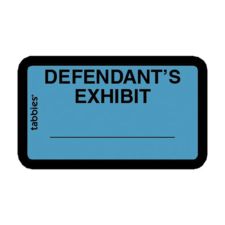 Tabbies Defendant's Exhibit Legal File Labels, 58093, 1 5/8"W x 1"L, Blue, Pack Of 252