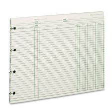 Wilson Jones Ledger Sheets, Ending Balance, 9 1/4" x 11 7/8", Green, Pack Of 100
