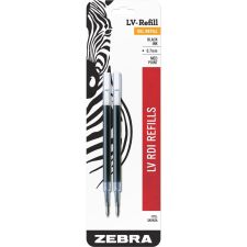 Zebra Pen SARASA And Jimnie Retractable Gel Ballpoint Pen Refills, Pack Of 2, Medium Point, 0.7 mm, Black Ink