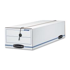 Bankers Box Liberty Corrugated Storage Boxes, 6 1/4" x 9 3/4" x 23 3/4", White/Blue, Case Of 12