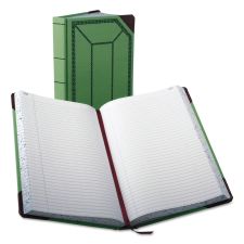 Boorum & Pease Account Record Book, Record-Style Rule, Green/Black/Red Cover, 12.13 x 7.44 Sheets, 500 Sheets/Book