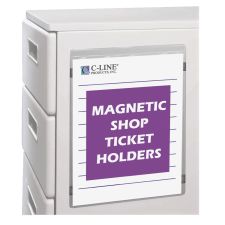 C-Line Magnetic Vinyl Shop Ticket Holders, 8 1/2" x 11", Clear, Pack Of 15