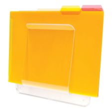 Deflecto Wall Mount File And Chart Holder, 1 Compartment, 10" x 2" x 10 1/2", Clear