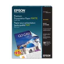 Epson Double-Sided Premium Presentation And Photo Paper, Letter Size (8 1/2" x 11"), Pack Of 50 Sheets, 47 Lb, Matte White