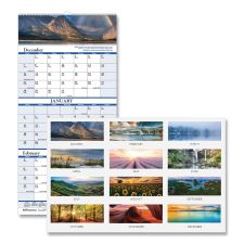House of Doolittle Earthscapes Recycled 3-Month Vertical Wall Calendar, Scenic Landscape Photography, 12.25 x 26, 14-Month: Dec 2025 to Jan 2027