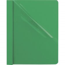 Oxford Clear Front Standard Grade Report Cover, Three-Prong Fastener, 0.5" Capacity, 8.5 x 11, Clear/Green, 25/Box