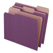 Pendaflex Earthwise by Pendaflex 100% Recycled Colored File Folders, 1/3-Cut Tabs: Assorted, Letter, 0.5" Expansion, Violet, 100/Box