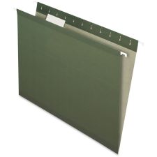Pendaflex Earthwise by Pendaflex 100% Recycled Colored Hanging File Folders, Printable Inserts, Letter Size, 1/5-Cut Tabs, Green, 25/BX