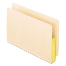 Pendaflex Manila Drop Front Shelf File Pockets with Rip-Proof-Tape Gusset Top, 5.25" Expansion, Legal Size, Manila, 10/Box