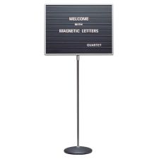 Quartet Standing Magnetic Letter Board, 24" x 18", Aluminum Frame With Silver Finish